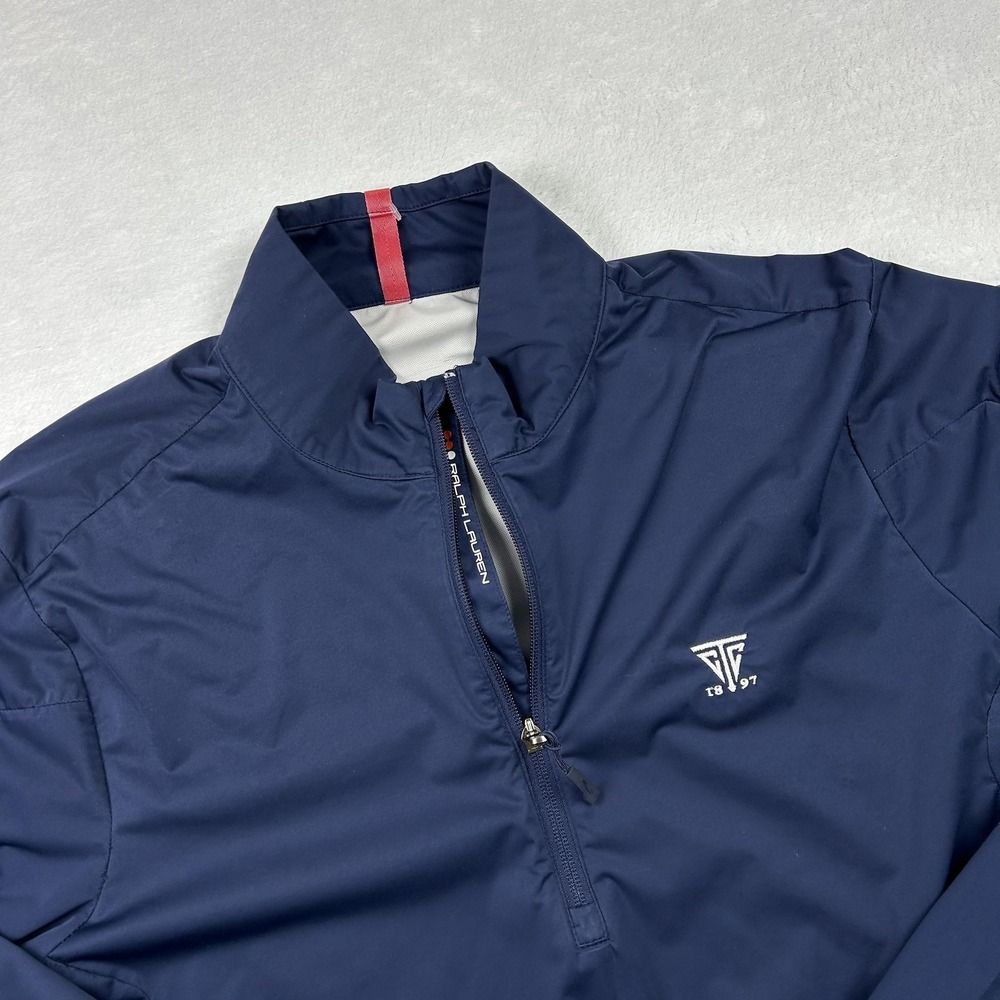 Ralph Lauren Jacket Mens L Blue RLX SuperFlex 1/2 Zip Golf Pullover Windbreaker